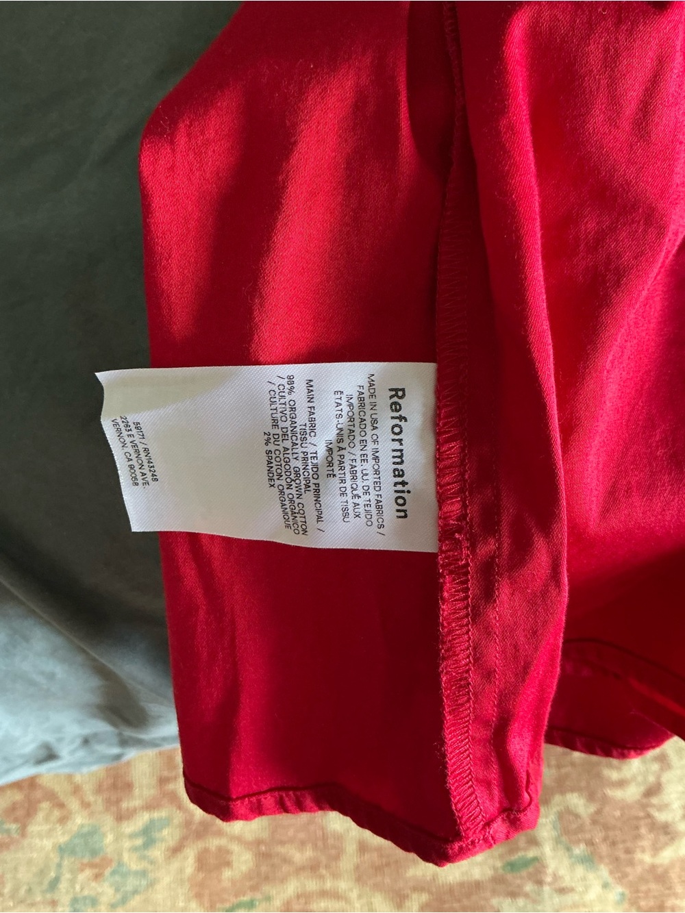 Reformation Red Smocked Midi Dress with Spaghetti Straps - Picture 5 of 5
